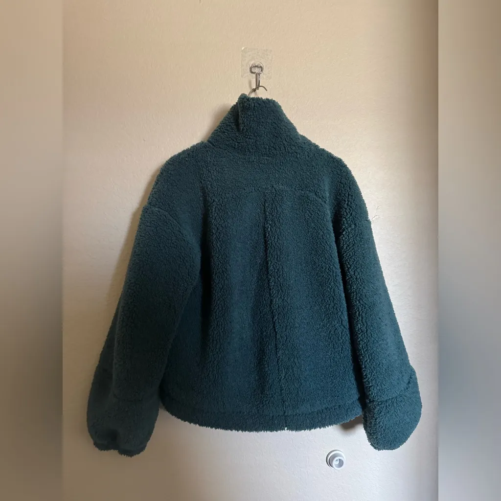 lululemon Cinchable Fleece Zip Up Jacket Sz 6 Green Jasper - Image 7