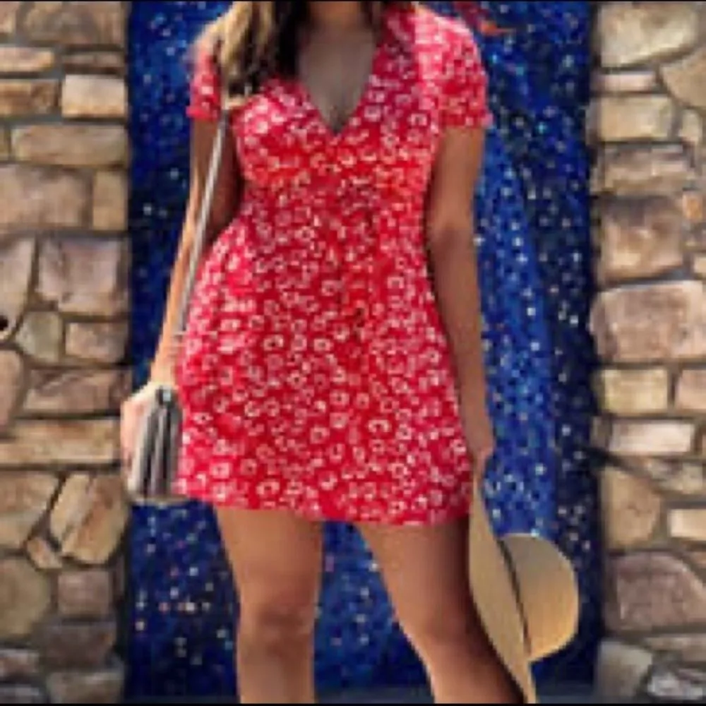 ✨ Garden Explorer Red Floral Print Mini Dress✨ Red Size XS - Image 11