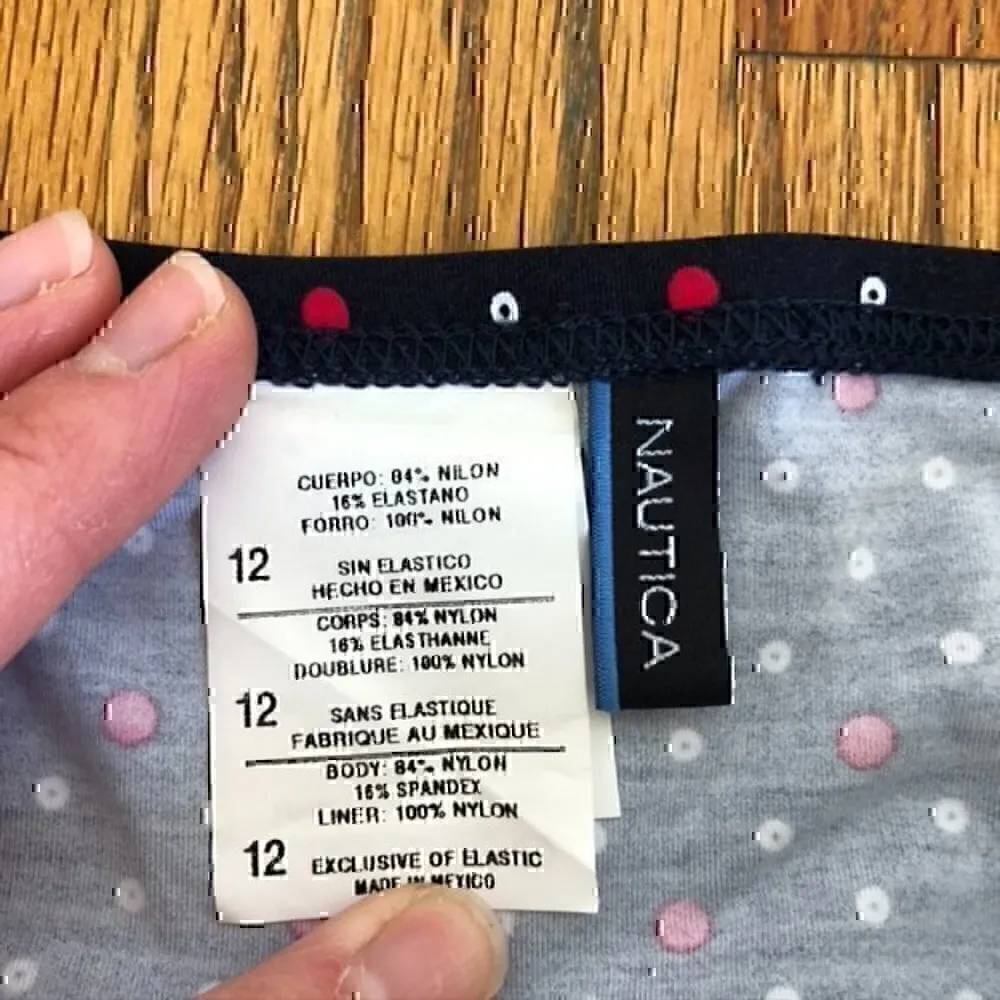 NEW NWT NAUTICA Navy Blue White Red Polka Dot USA Bow Tie Side Bikini BOTTOM 12 - Image 5