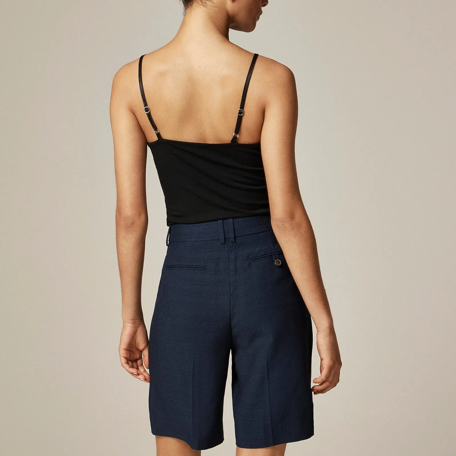 J.Crew Pleated trouser short in luster canvas Navy Size 8 NWT Career Maximalist - Image 3