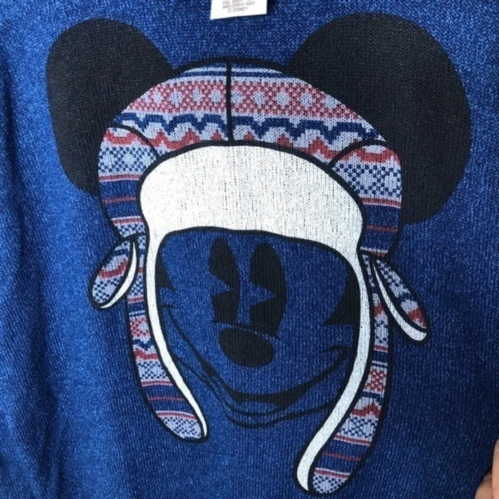 Disney Parks Mickey Mouse Blue Sheer Sweatshirt - Image 5