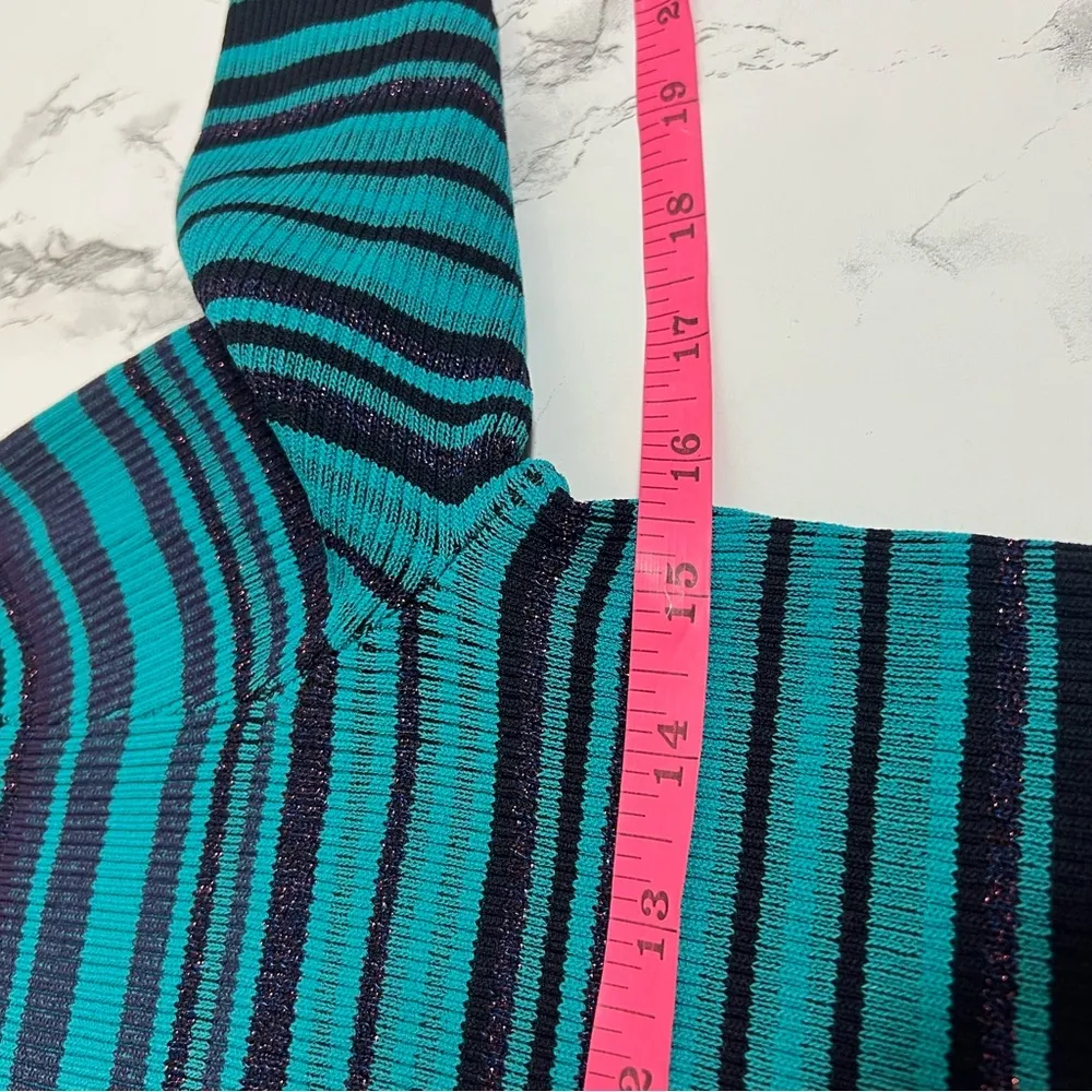 Hugo Boss Fadeira Stretch Stripe Knit Sweater metallic Sz XL - Image 10