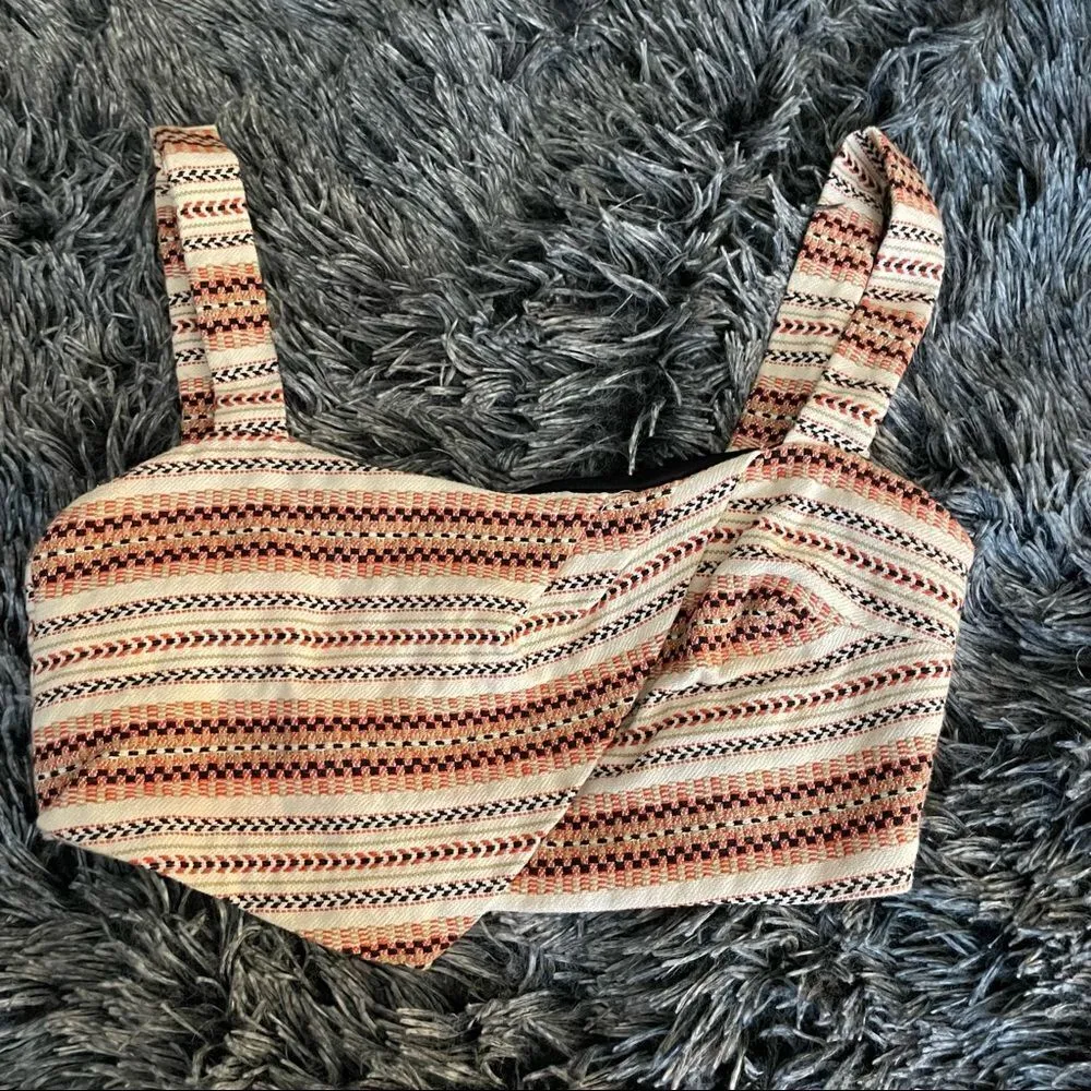 Zara Bralette Asymmetric Crop Top - Image 2