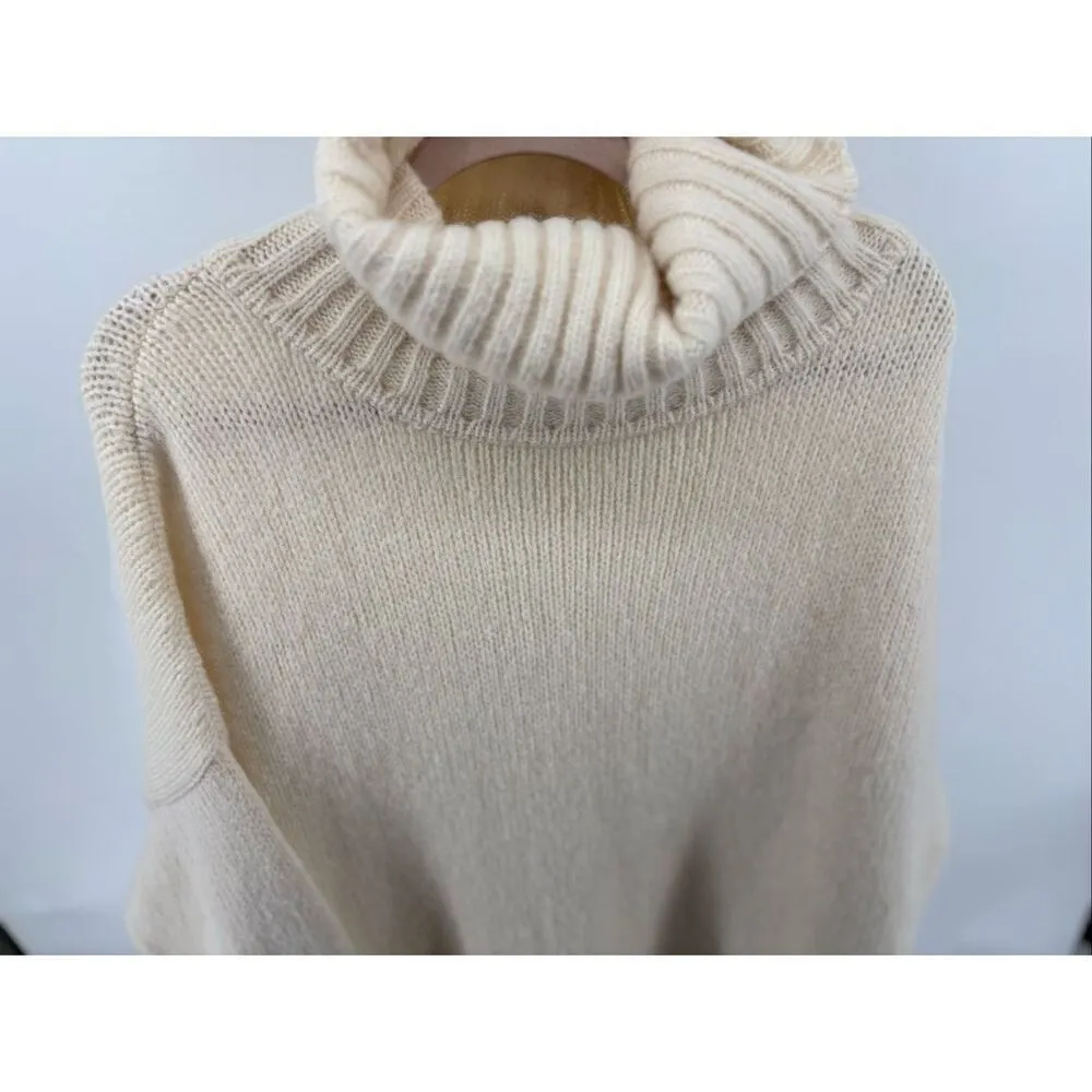 Jenni Kayne Baby Alpaca Cocoon Turtleneck Ivory Pullover Sweater Size  XXL - Image 14