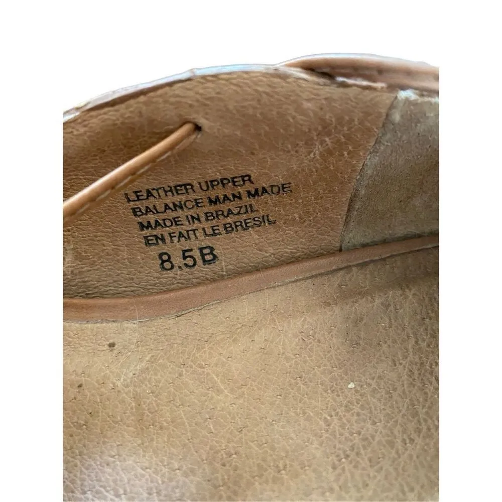 SEY Collection 8.5B Lace Up Flats Leather Strappy Boho Sandals Summer Beach Coast Tan Size 8.5 - Image 7