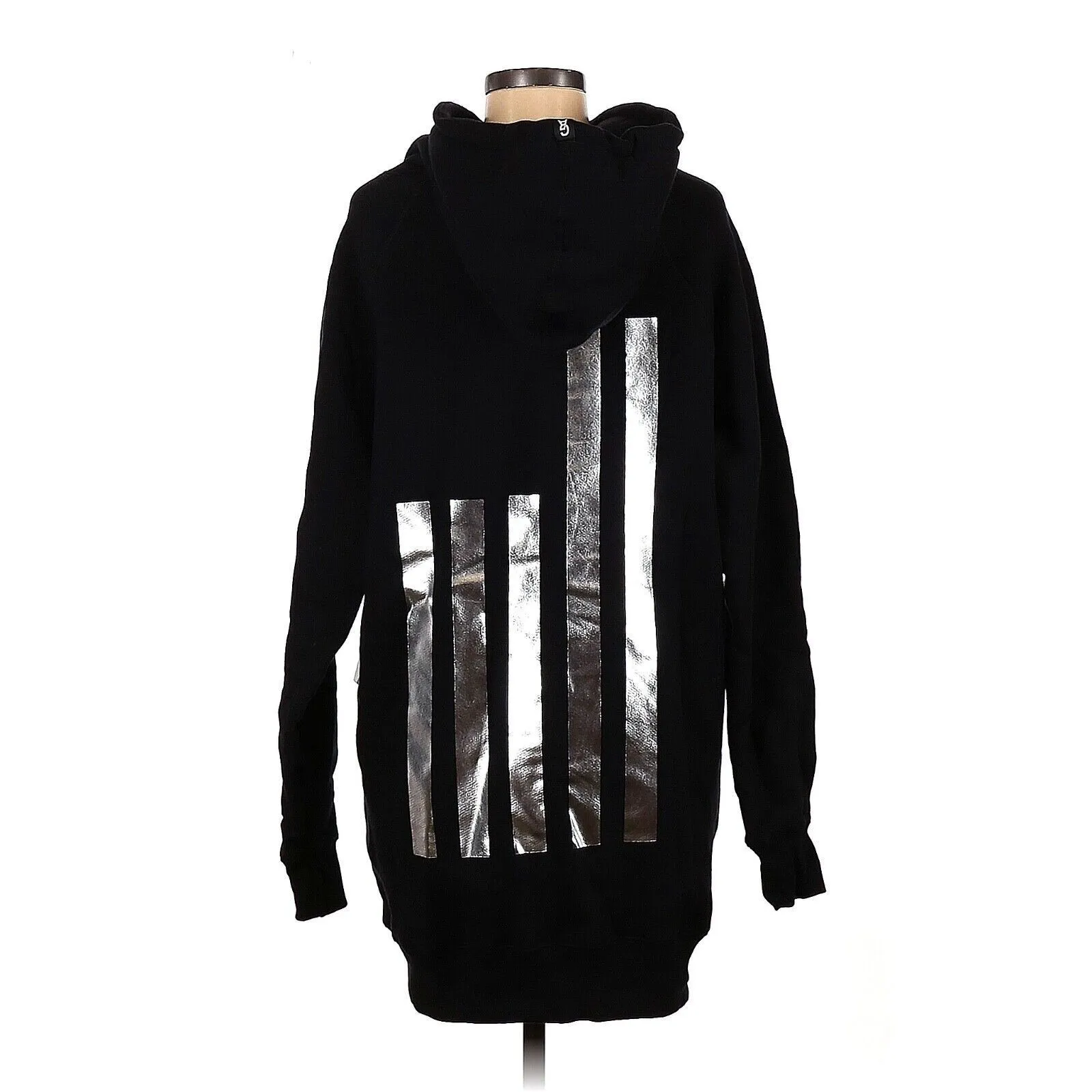 Good American  Black Silver Stars Pullover Sweatshirt Athleisure - L - Image 2