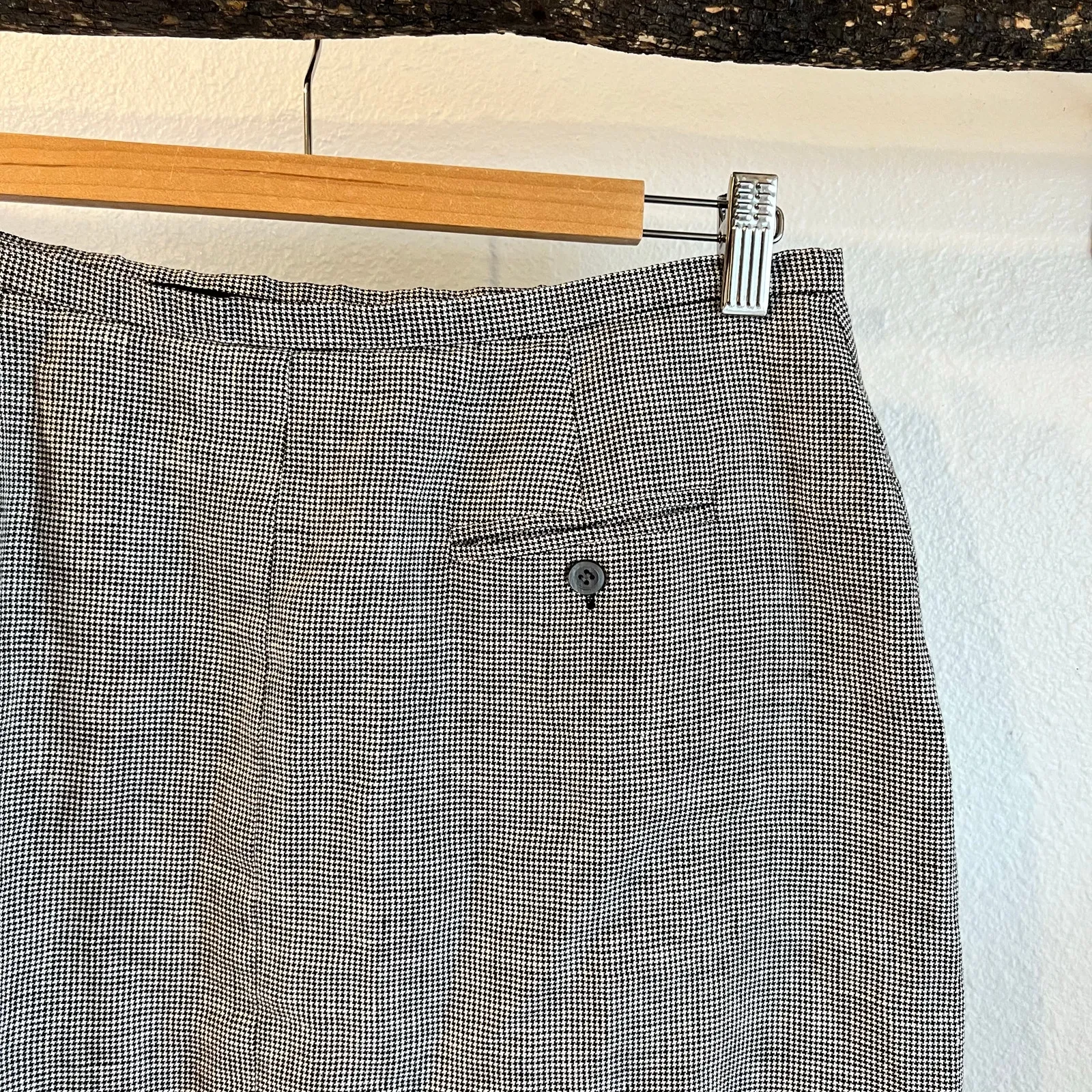 Vintage 90s Talbots Herringbone 100% Irish Linen Mini Skirt Size 12 - Image 4
