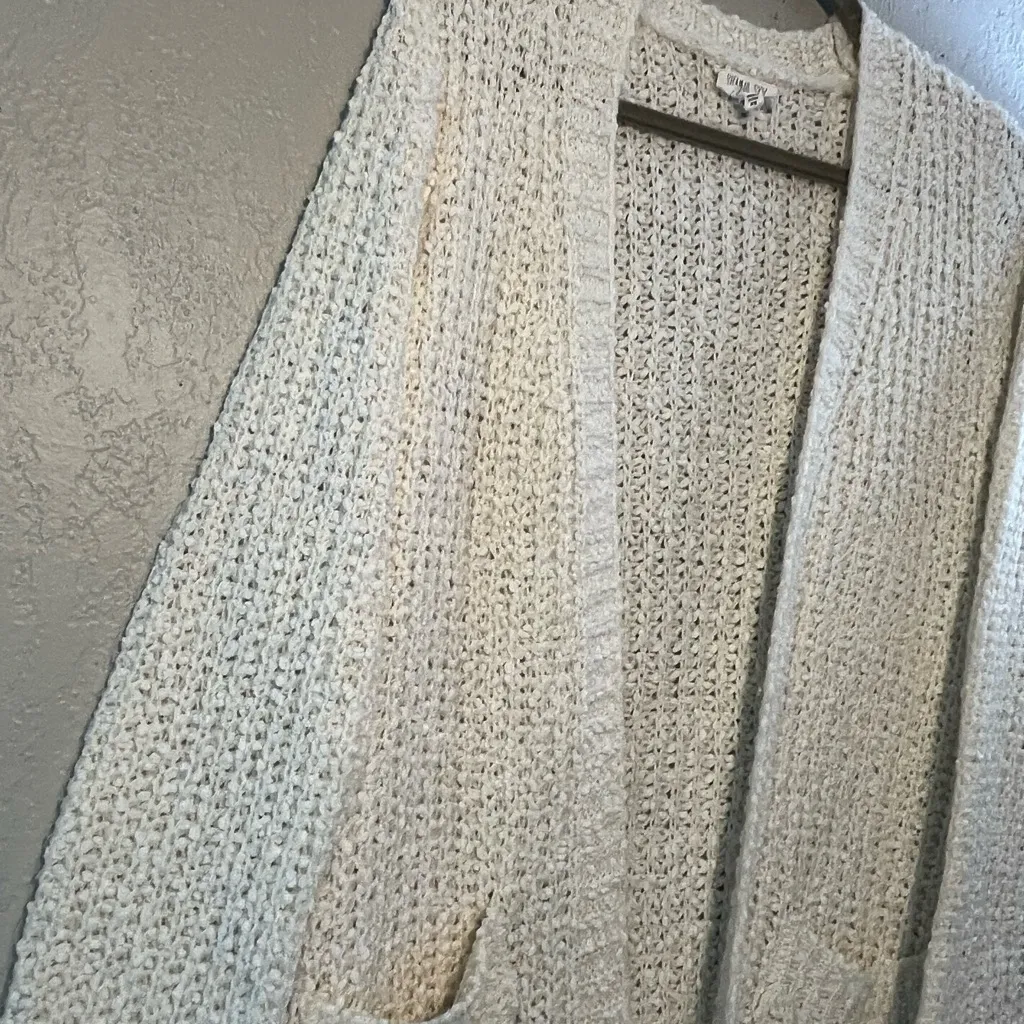 Sienna Sky Cream Chunky Knit Cardigan Sweater SZ XS Long sleeve Cozy Robe - Image 4