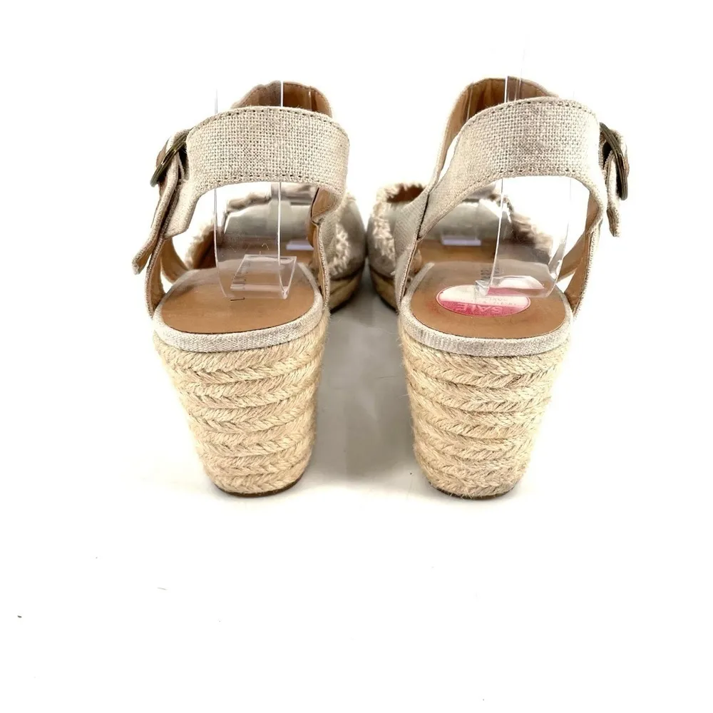 Lucky Brand Mindra Canvas Espadrille Platform Wedge Sandals - Image 3