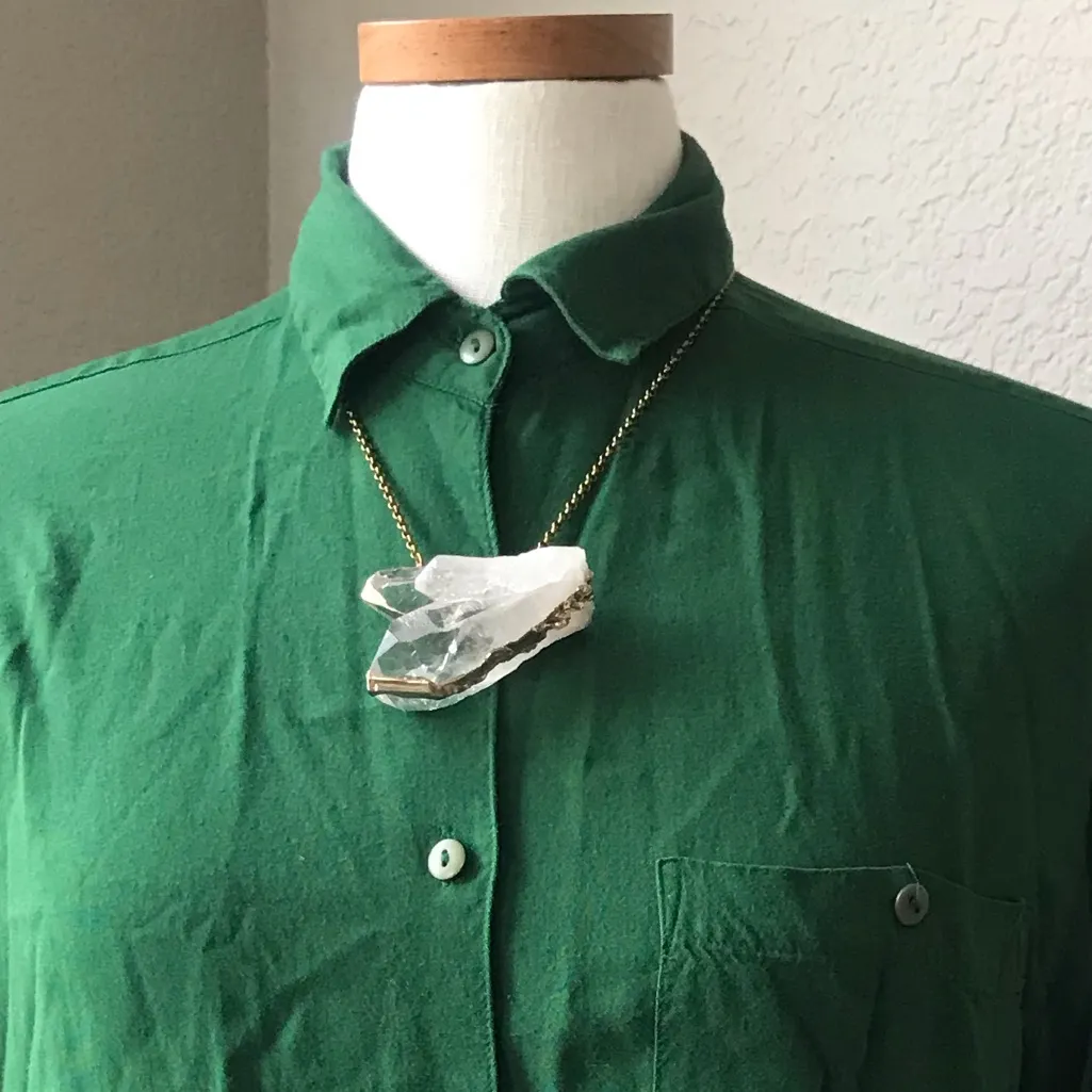 Vintage Green Button Down Size M - Image 3