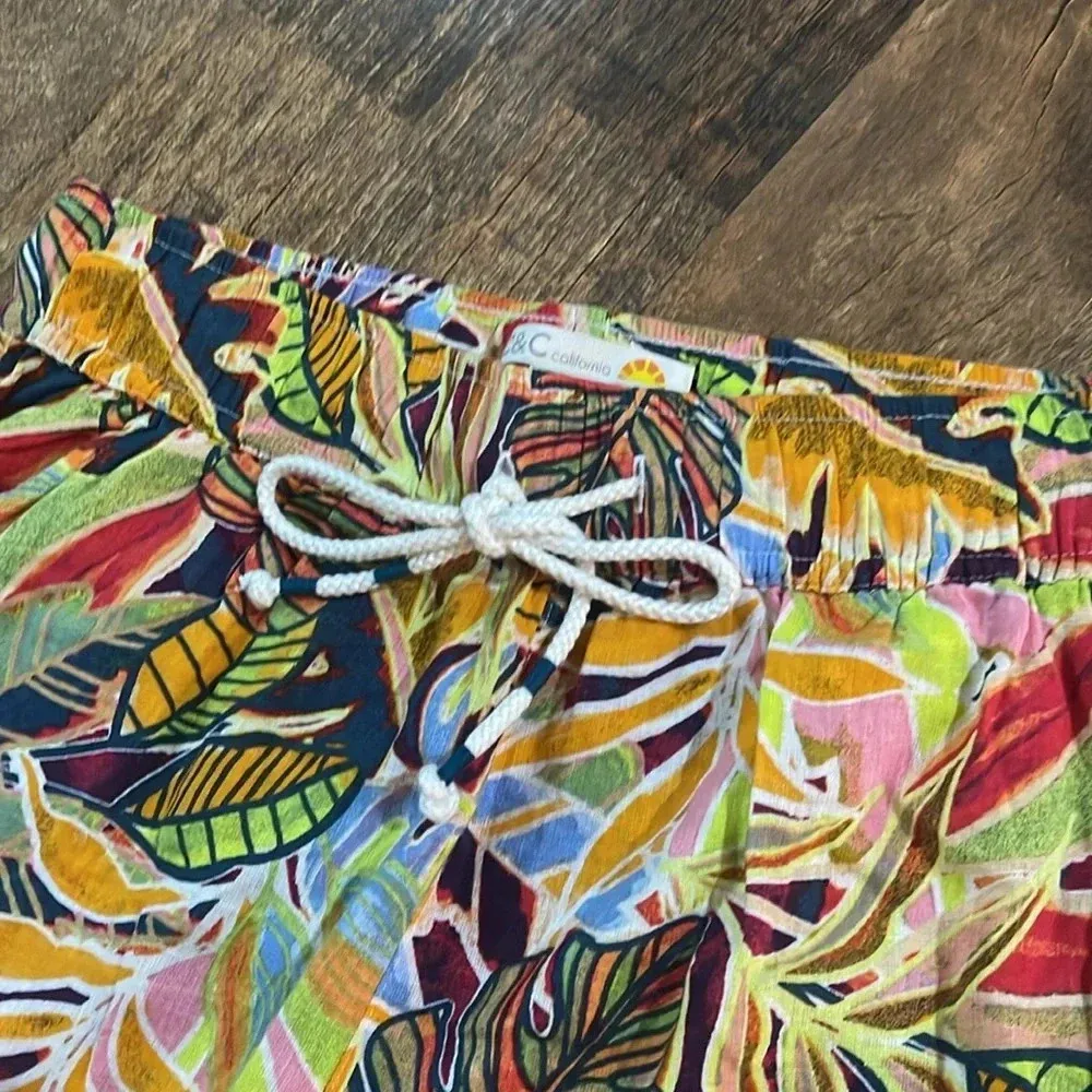 C&C California floral tropic linen wide leg pants - Image 4