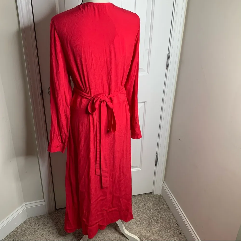 Poetry red wrap long sleeves maxi dress size 16 holiday Valentines quiet‎ luxury - Image 4