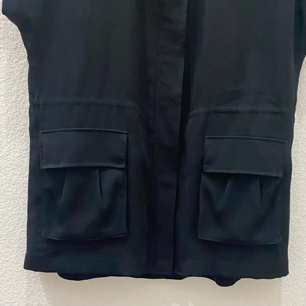 Black Tate Cargo-Pocket Cocoon Hooded Anorak Jacket Size L - Image 5