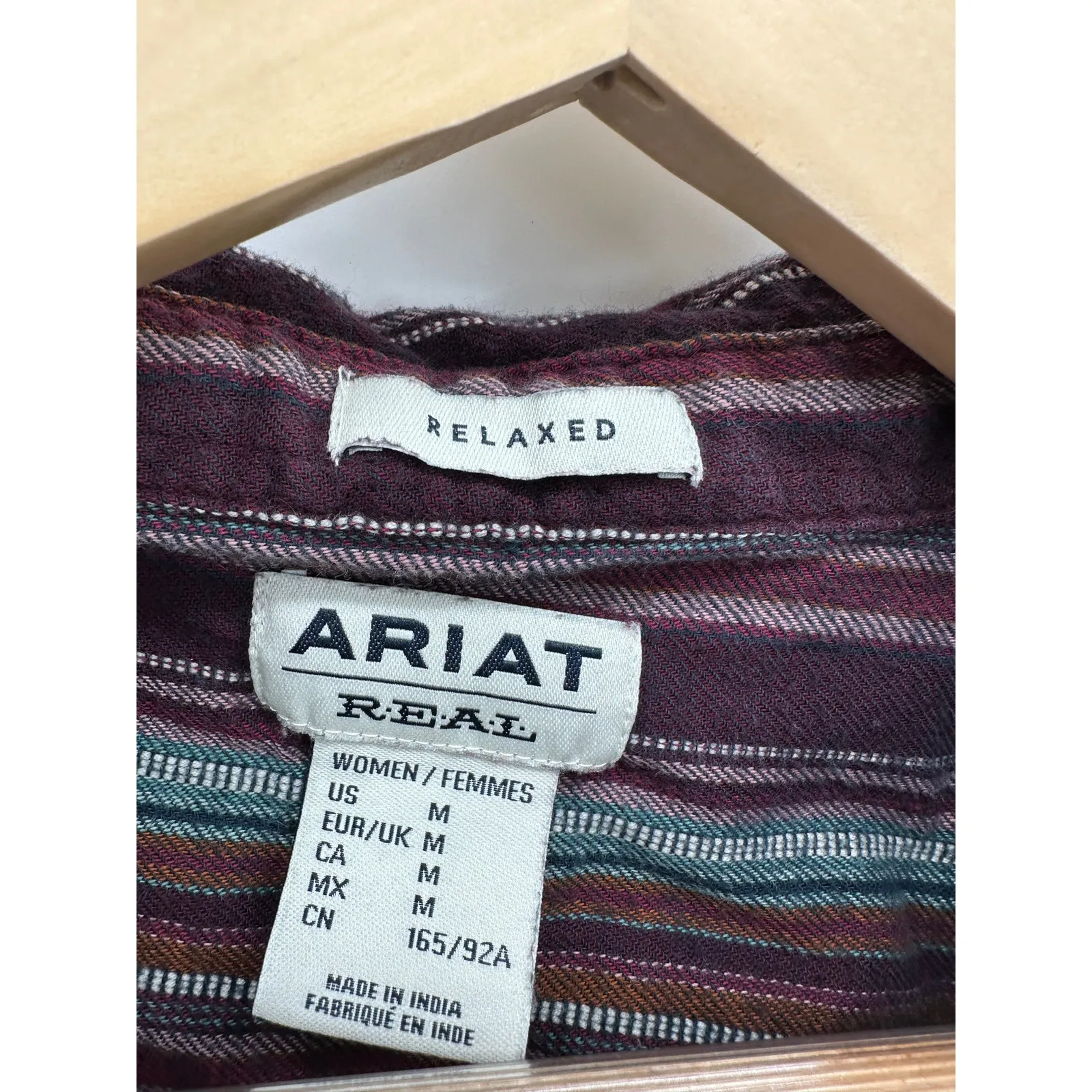 Ariat Womens Purple Striped Pullover Tunic Flannel Size M Relaxed Casual Western - Image 6