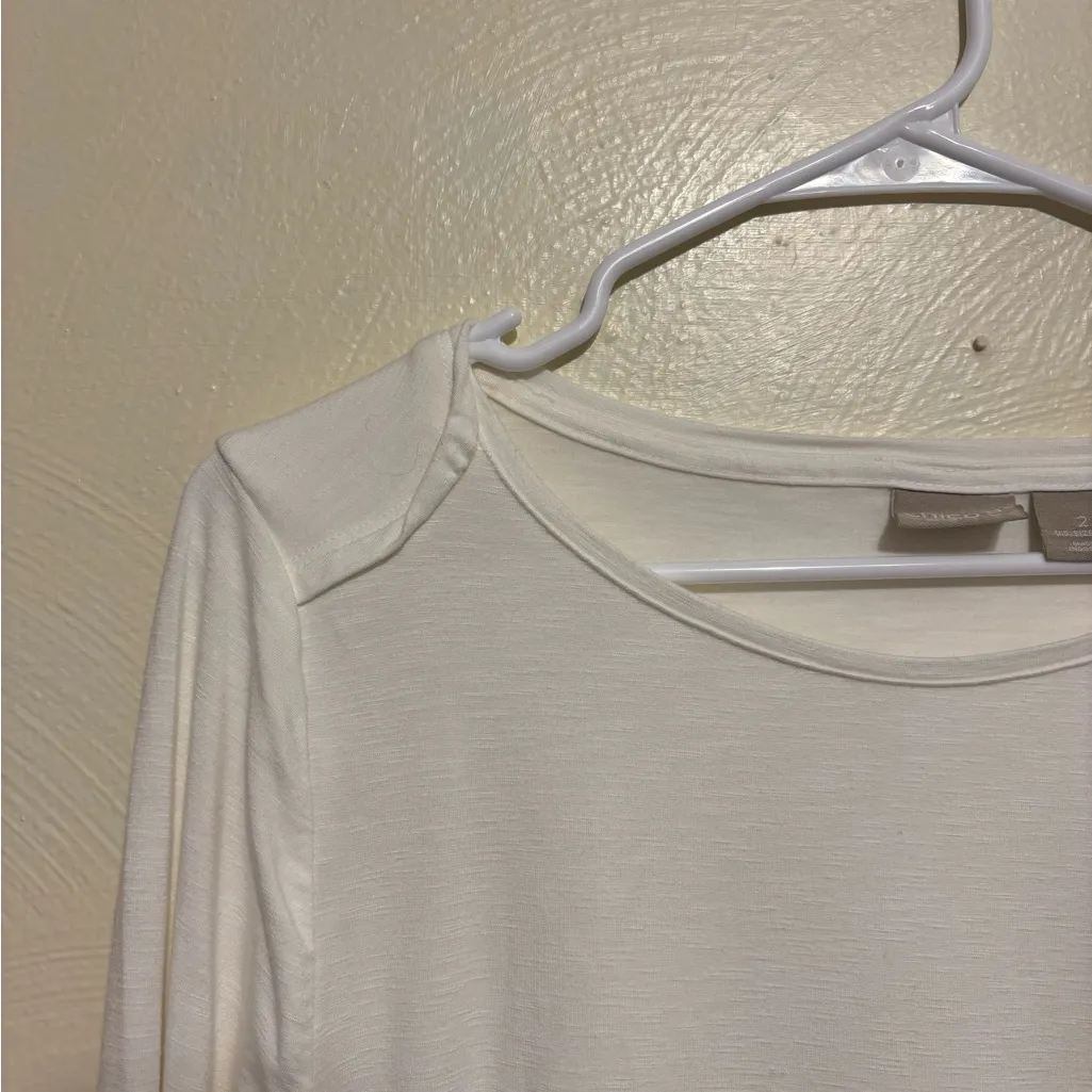 Chico’s White Layered Hem Tunic Top 3/4 Sleeve Stretch - Image 6