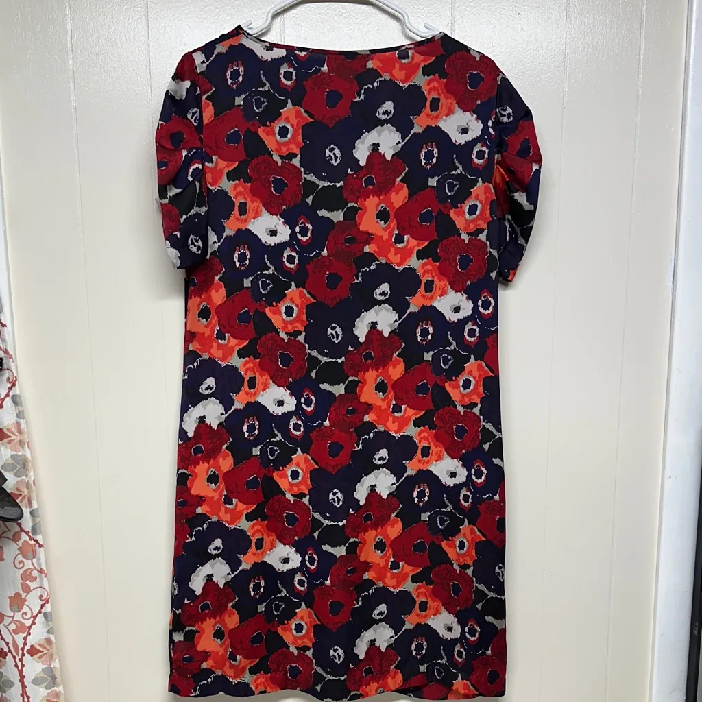 Marks & Spencer Vibrant Red and Navy Floral Dress - Image 5