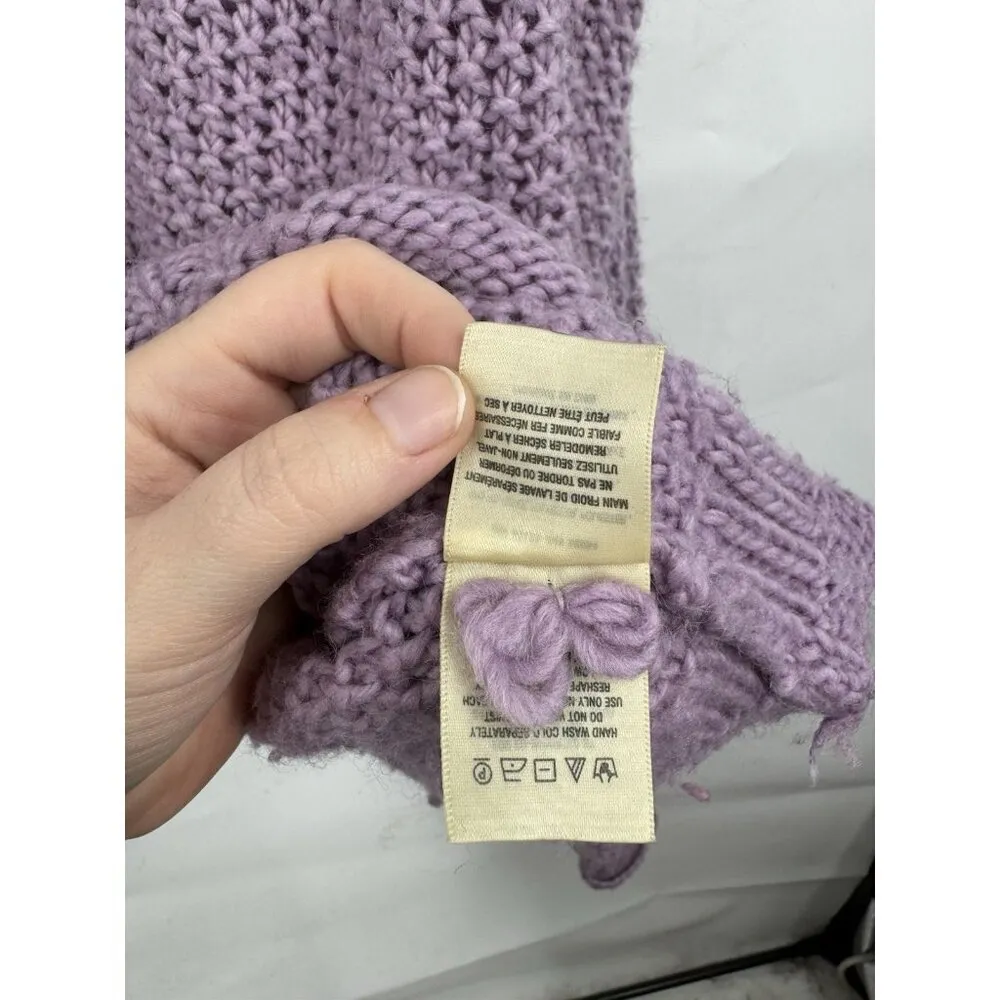 Moth Anthropologie Abella Turtleneck Sweater Women Small Lavender Slouchy Purple - Image 6