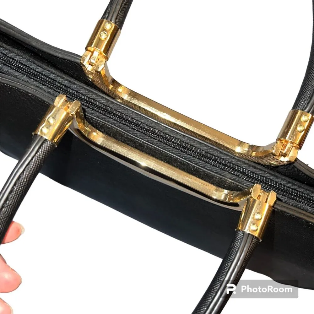 Womens Boutique Tote Bag Purse Shoulder Bag Handbag Black Handle and Crossbody - Image 6