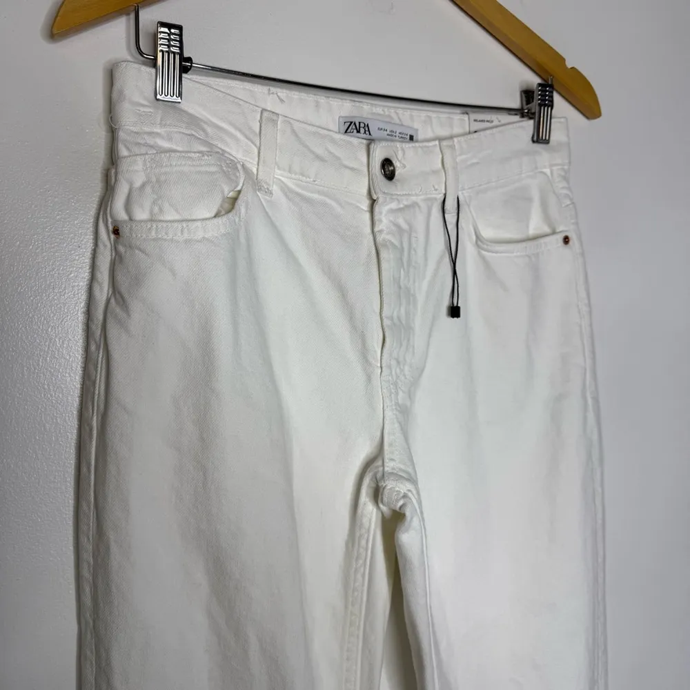 Zara Relaxed Rigid White Denim Jeans Size 2 NwT - Image 4