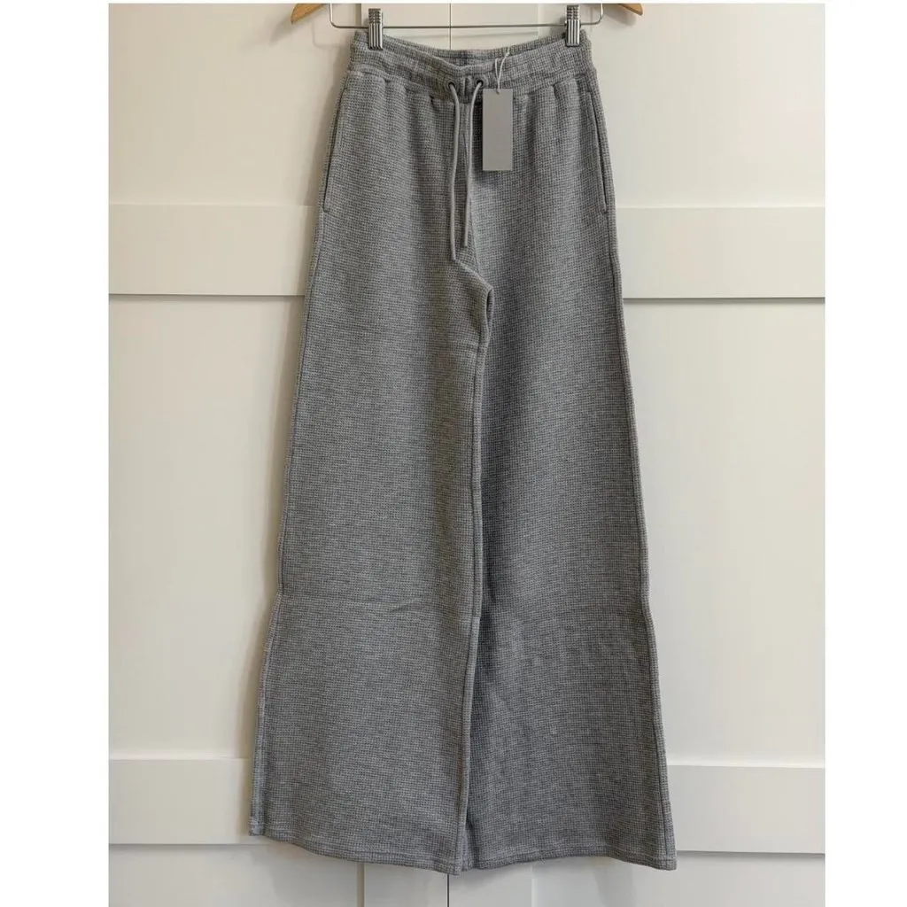 Negative Underwear Waffle Knit Track Pant in Heather Grey, Size X - Image 7