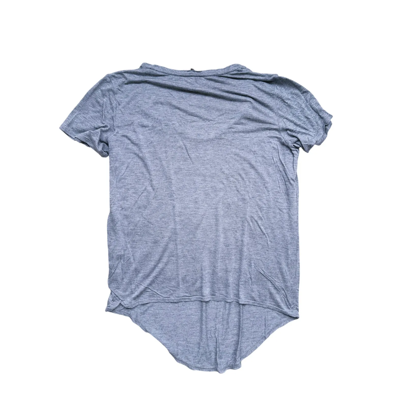Helmut Lang Quiet Luxury Modal Jersey Scoop Neck T-Shirt Large Grey Minimalist - Image 3