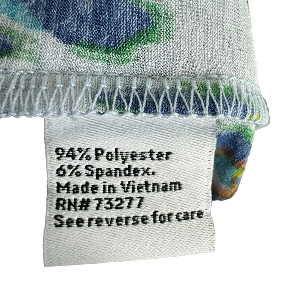 Nine West NWT Colorful Leopard Print Long Sleeve Round Neck Lightweight Blouse M - Image 8