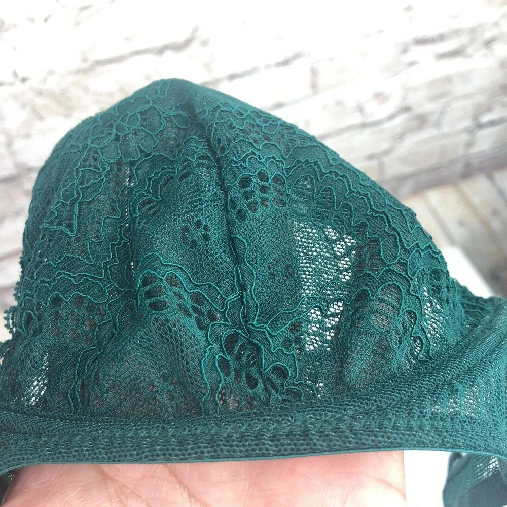 NEW Free People Lace Triangle Underwire Bra Emerald 32D Style F38O877 - Image 3