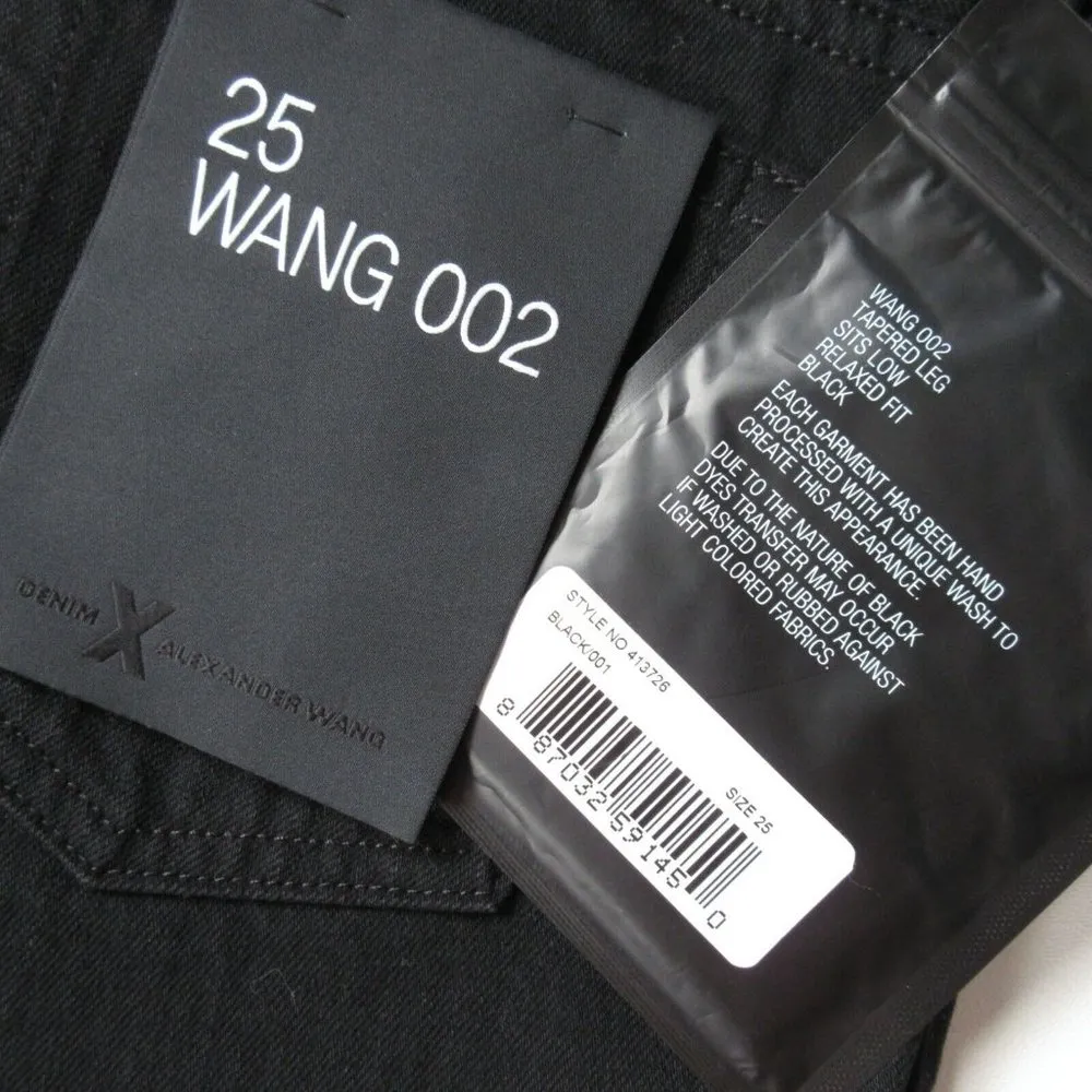 NWT Denim x Alexander Wang 002 in Black Relaxed Fit Tapered Leg Jeans 25 $265 - Image 5