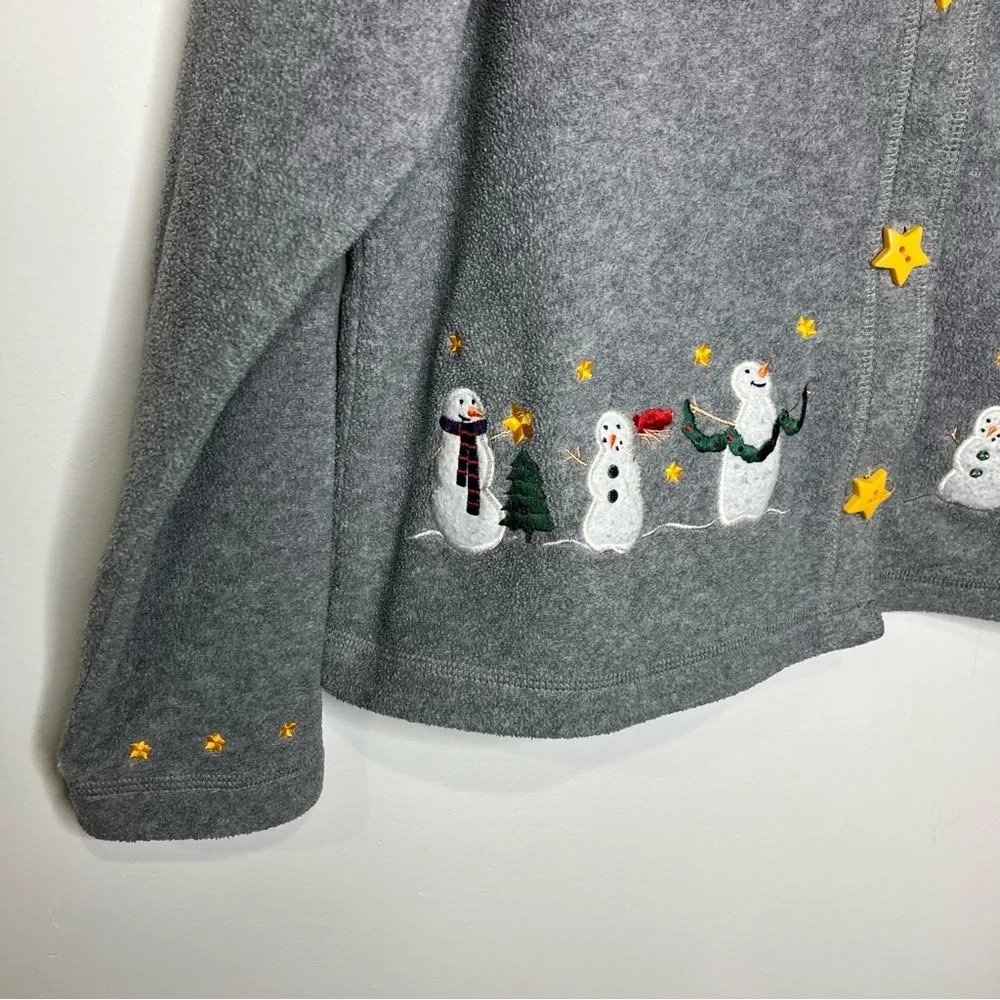 Vintage Croft & Barrow‎ Christmas fleece button down size medium - Image 3