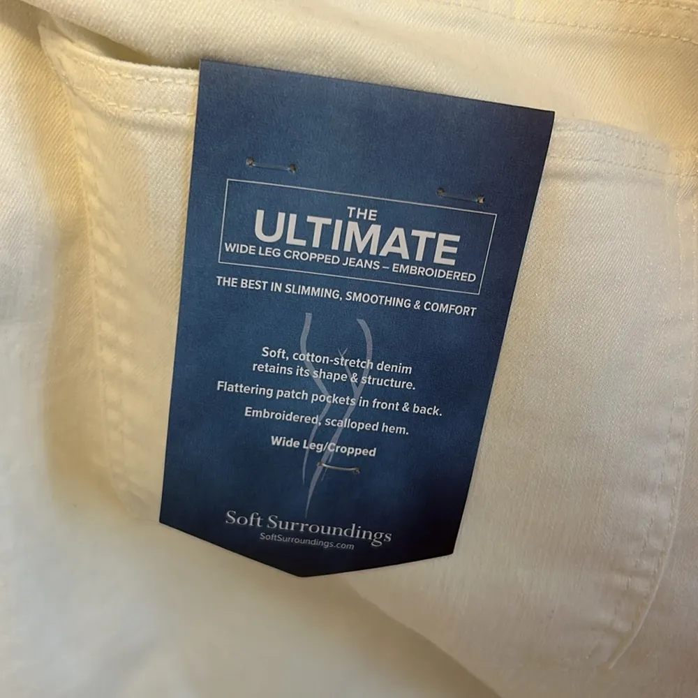 Soft Surroundings The Ultimate Wide Leg Crop Jeans Embroidered - Image 8