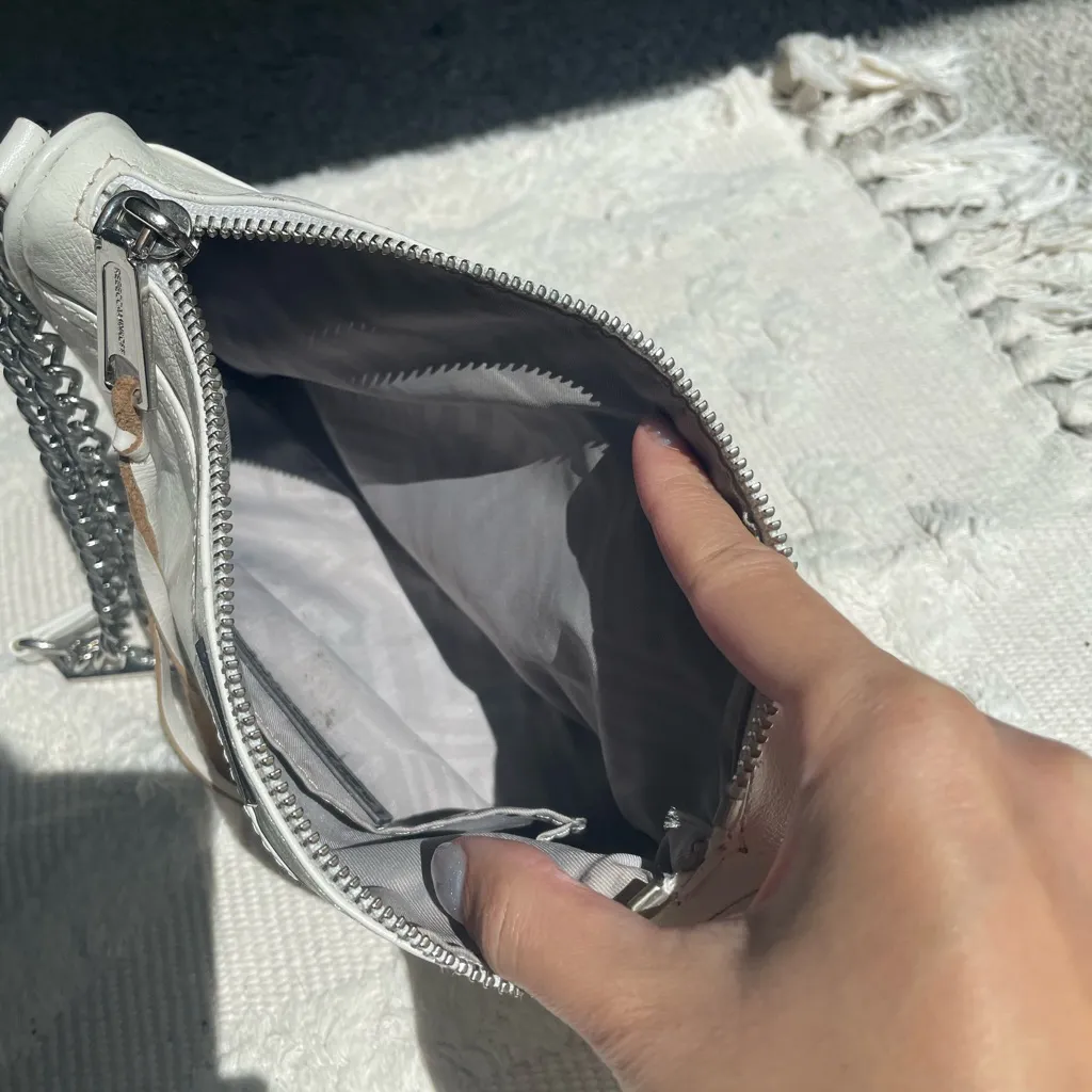 Rebecca minkoff white mini mac convertible cross body shoulder bag with silver - Image 3