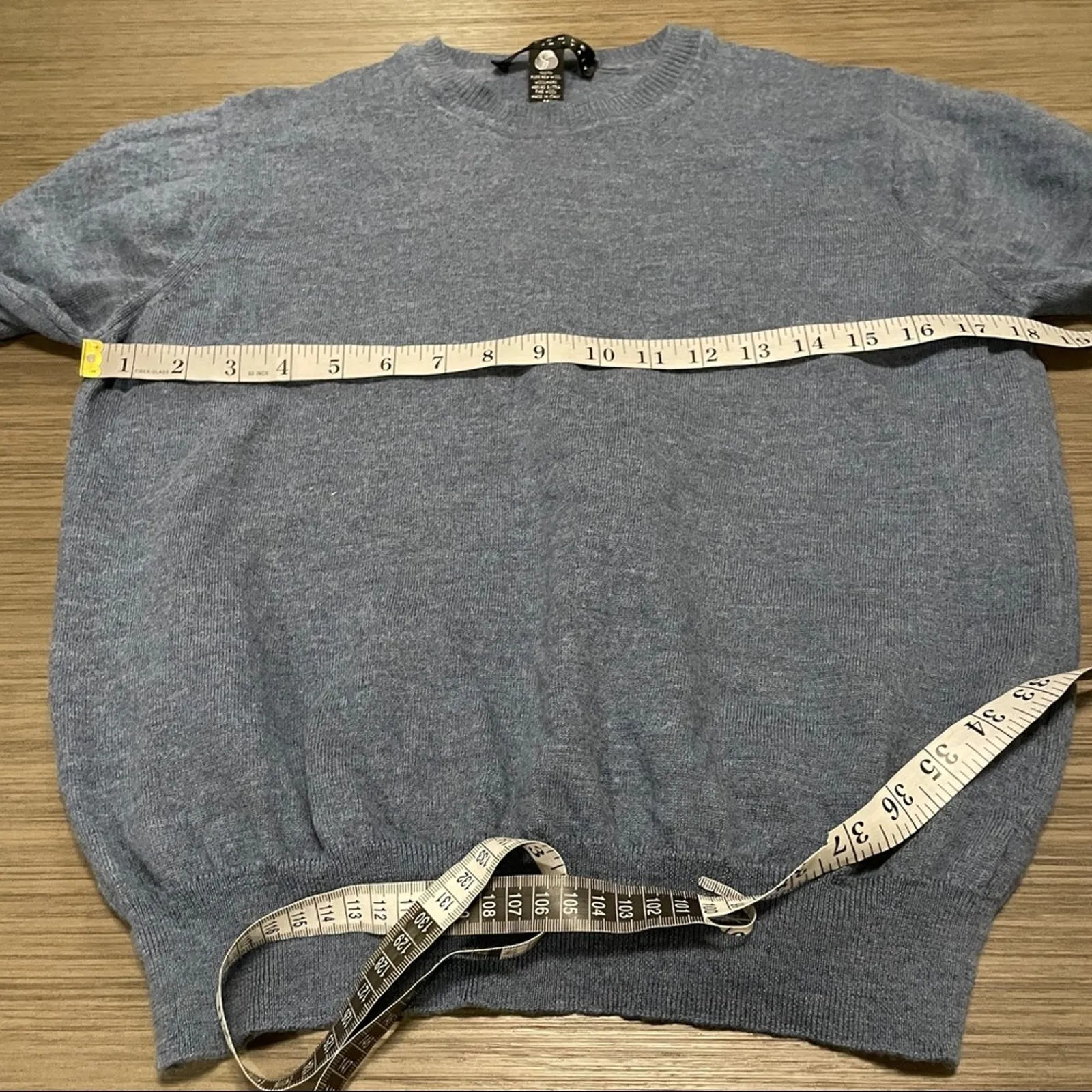 Fiesole‎ Gray Wool Long Sleeve Sweater Size M Blue Size M - Image 6