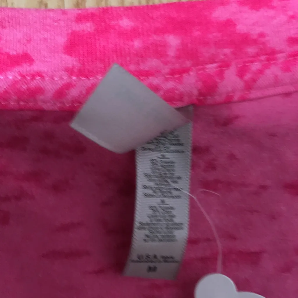 B20 New Womens “Rock the Pink” Burnout Tye Dye T-shirt Cali Hot Pink Size Medium - Image 4