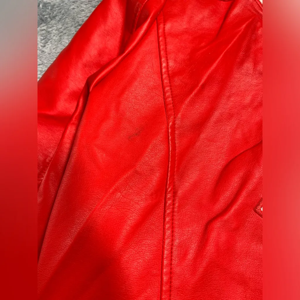 Riverdale south side serpents cherry faux leather Moto jacket large - Image 13