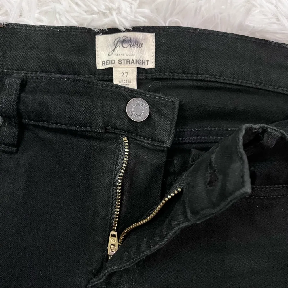 J. CREW Women’s Mid Rise Reid Straight Black Denim Jeans 27 - Image 8