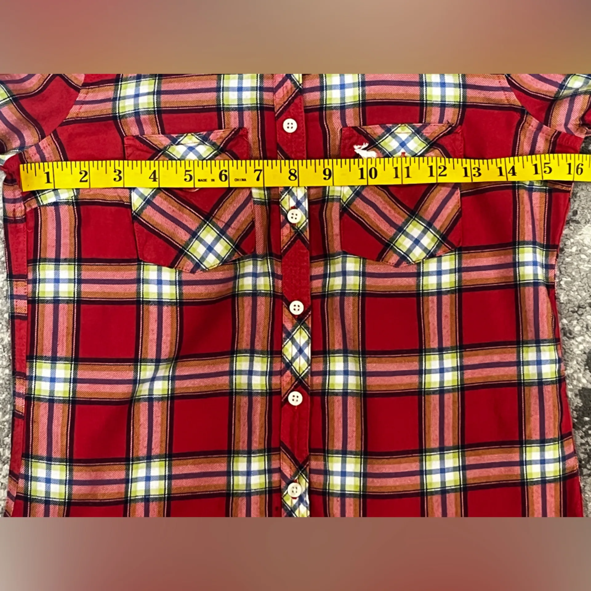 A&F Abercrombie & Fitch Plaid oxford Button Down 
MOOSE LOGO Size Xs - Image 7