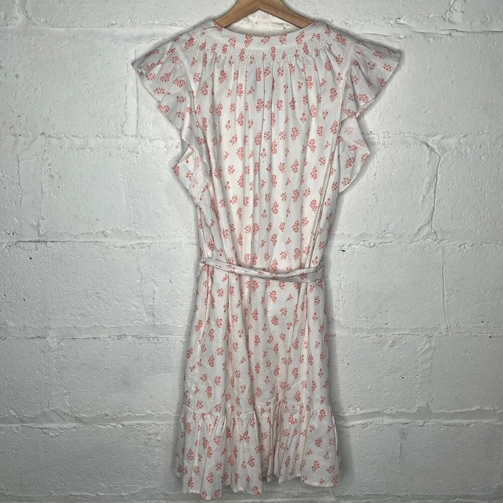 Gal Meets Glam Women's Linen Cotton Floral Block Print Della Shirt Dress Size 12 - Image 3