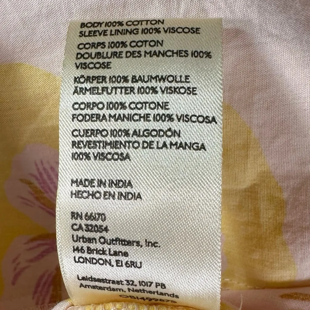 Free People Kalina Printed Midi Dress Lilac Small Floral Bubble Sleeve Cut Out - Image 12