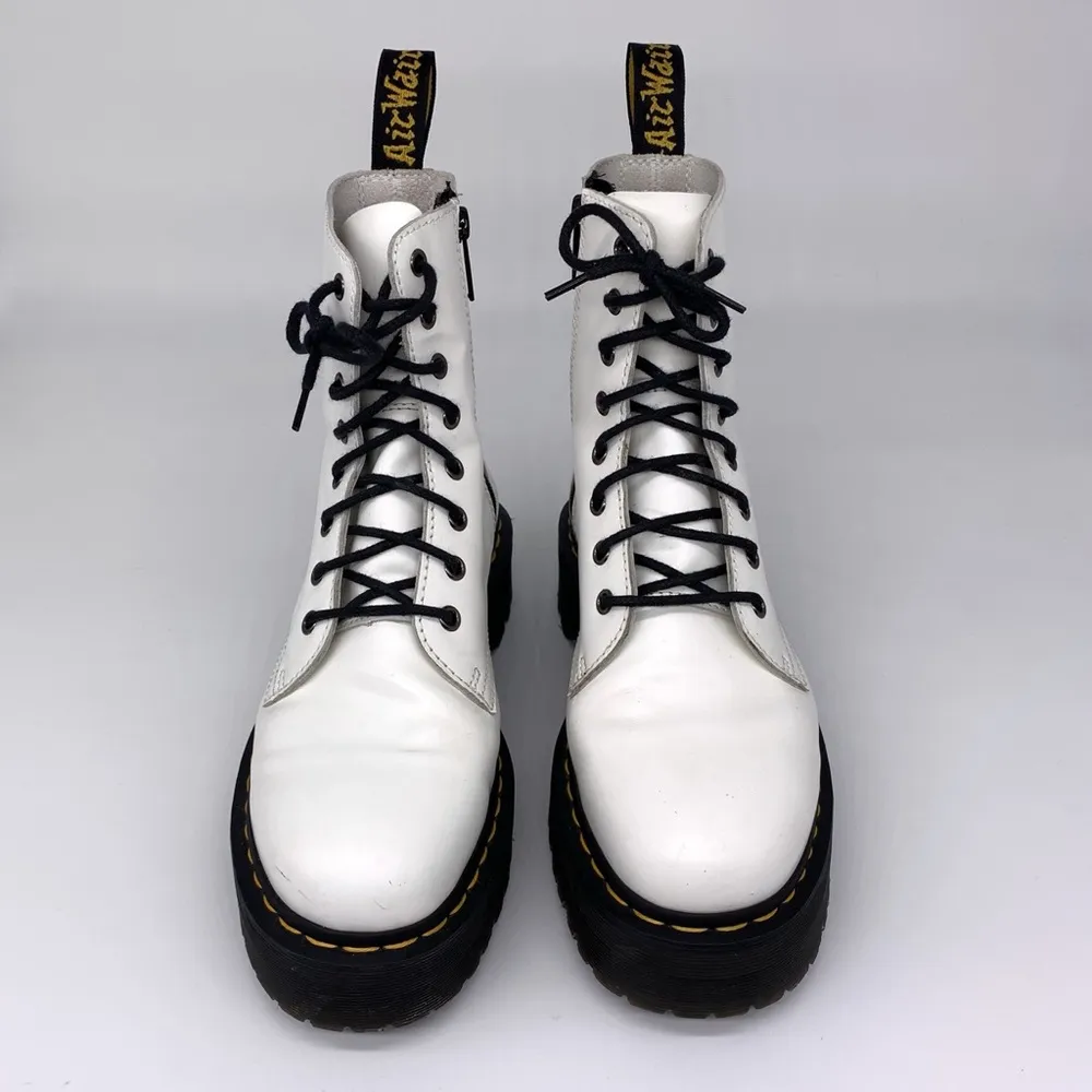 DOC MARTENS Jadon Boot Smooth Leather Platforms White Black 9W - Image 5