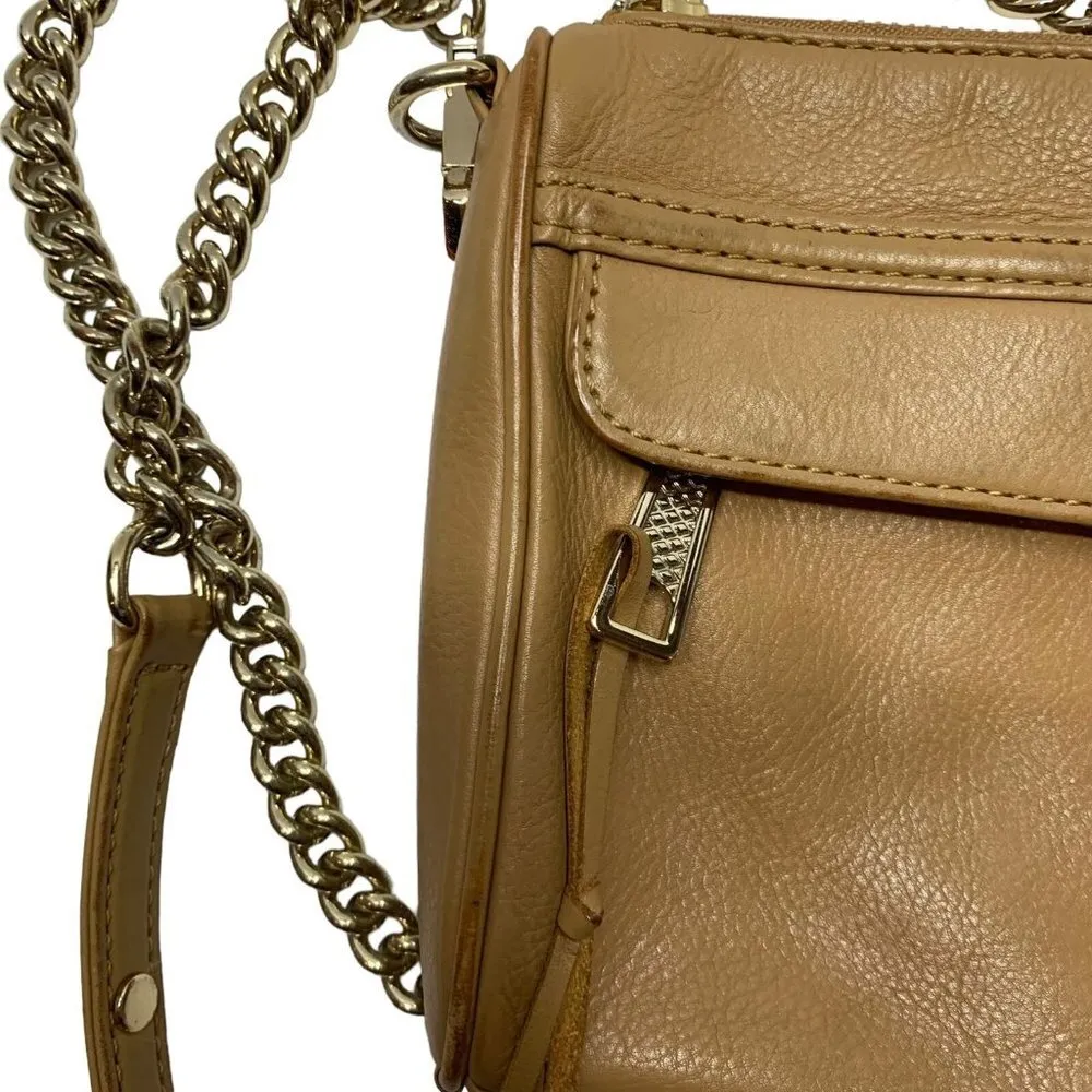 Rebecca Minkoff Camel Tan Leather MINI MAC Crossbody Bag Handbag - Image 3