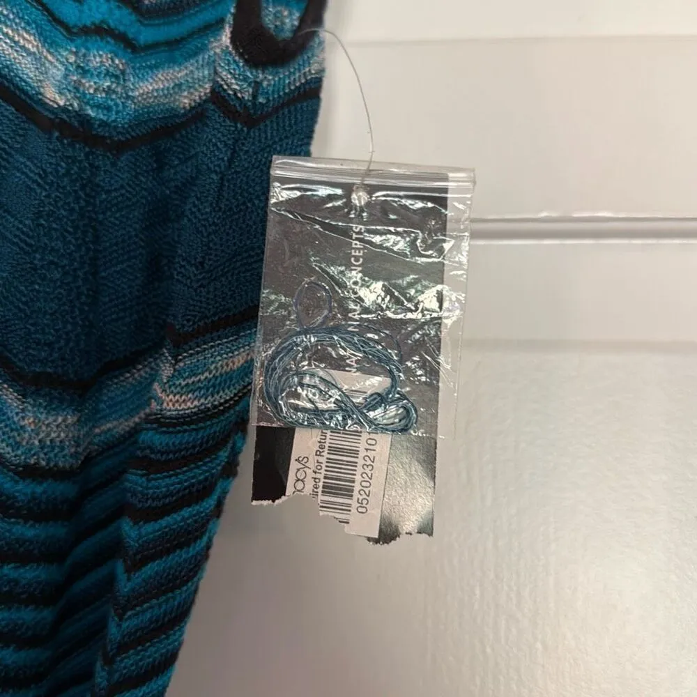 I.N.C. NWT International concepts blue chevron knit dress coverup M Size M - Image 4