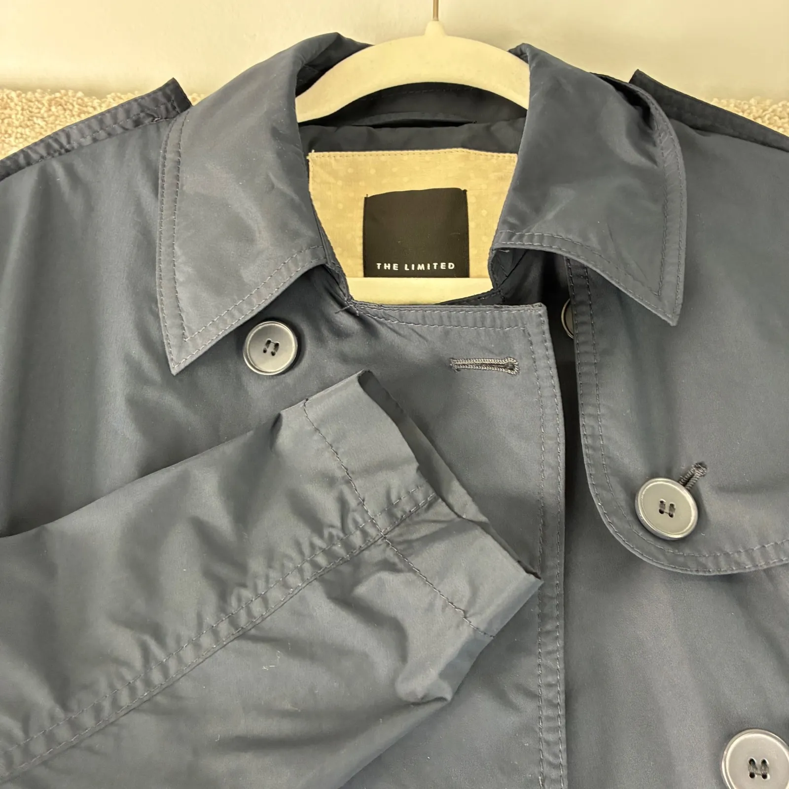 The Limited Womens Trench Coat Medium Blue Rain Lightweight Jacket Casual Career - Image 2