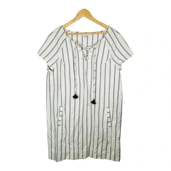 Southern Tide McKenna Seagrass Striped Shift Dress Tassels‎ Women Size XL - Image 4
