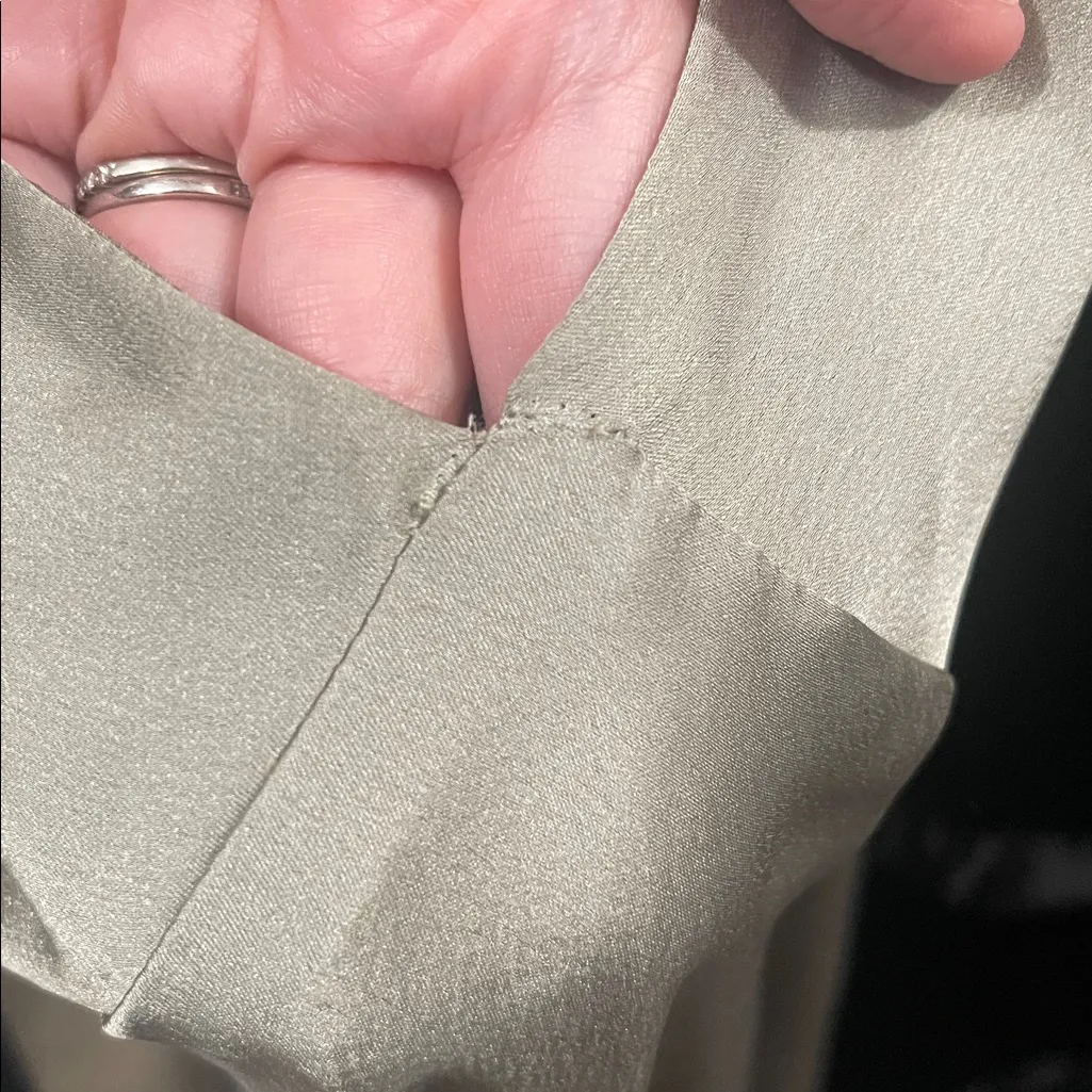 Show Me Your Mumu Anderson Maxi Dress size XL satin moss green FLAW - Image 7