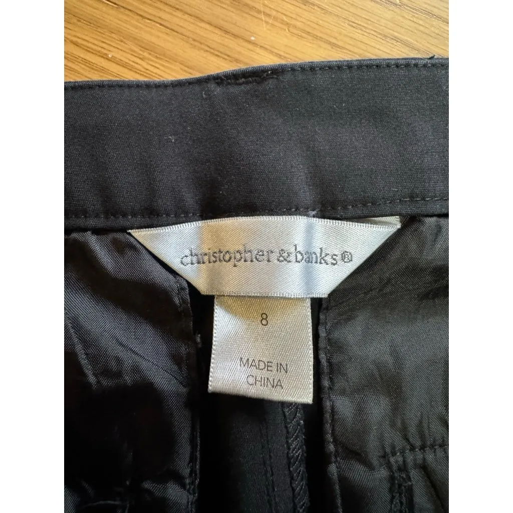 Christoper & Banks Women Dress Pants Size 8 Stretch Black Office Career Business - Image 3