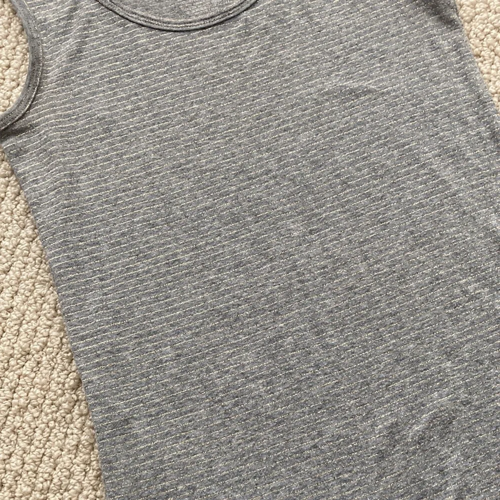 Mossimo Grey Gold Striped Basic Fitted Tank Glitter Bella Swan Elena Gilbert S - Image 2