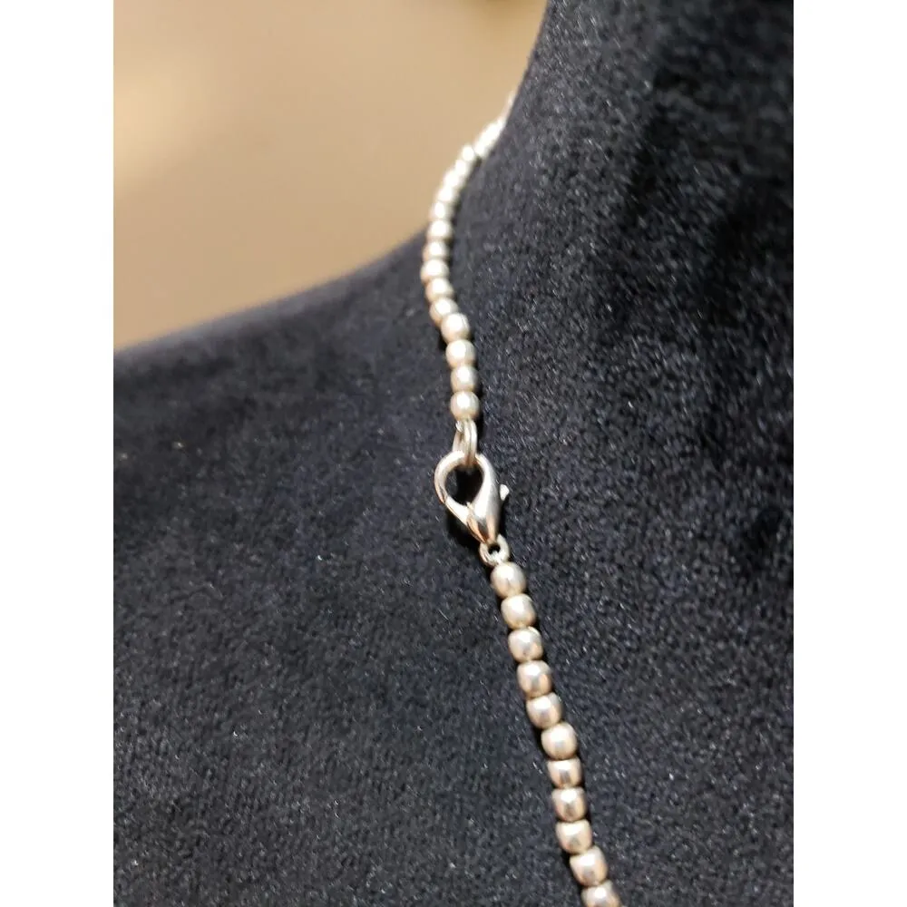 Womens Fashion Gold Tone Yellow Amber Metal Ornate Beads Necklace w/ Lobster - Image 6