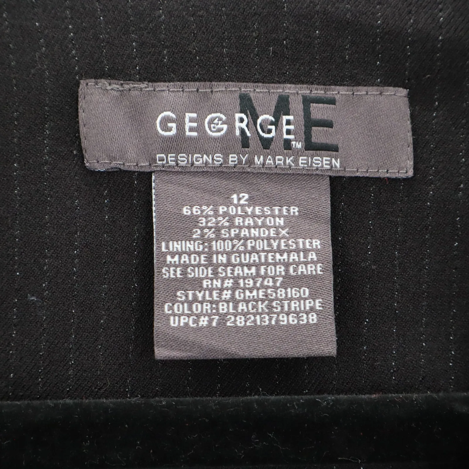 Mark Eisen George Black Blazers Jackets Coats Business Notched‎ Stripes Large 12 - Image 7