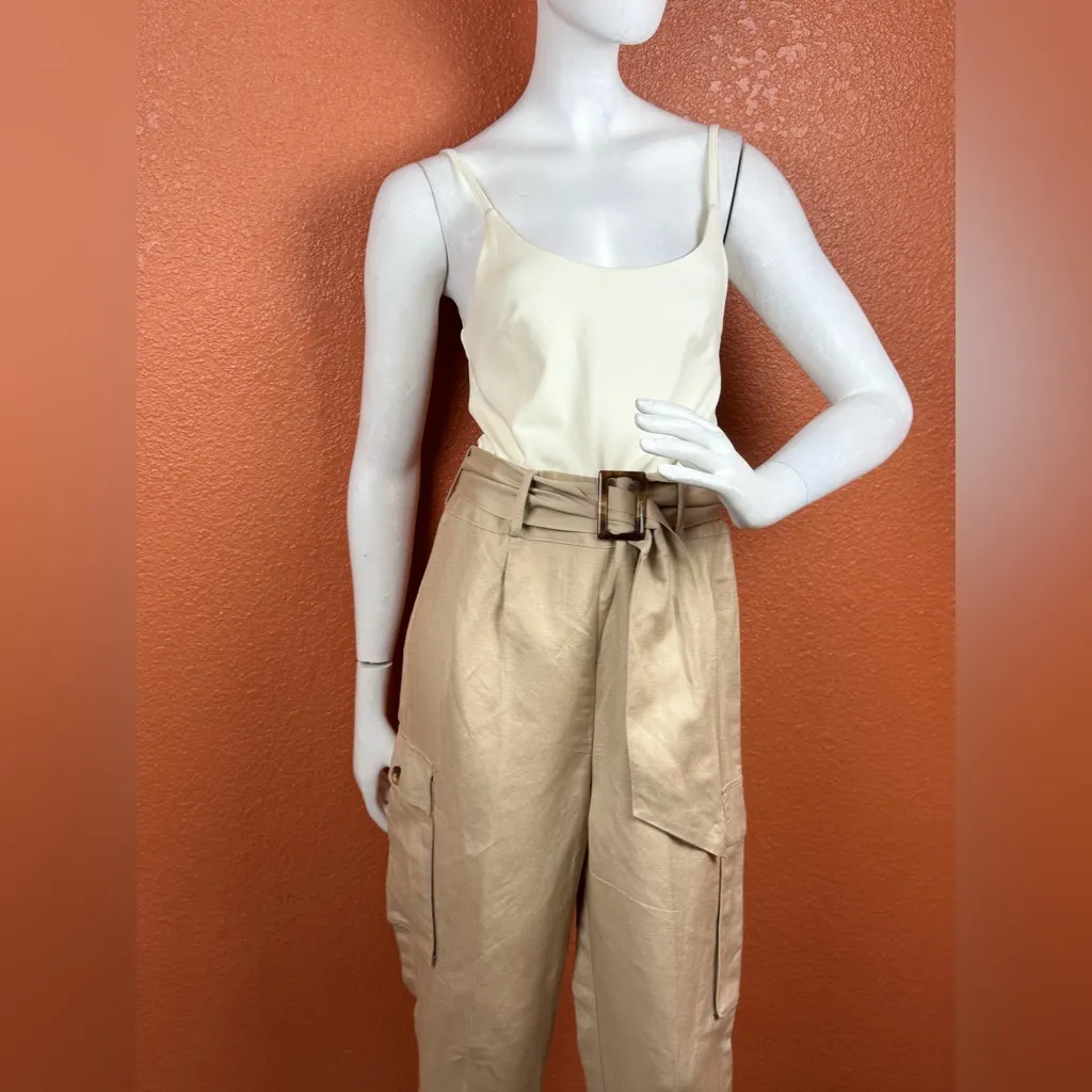 Express Women's Beige Utility Jumpsuit Size Small - Image 7