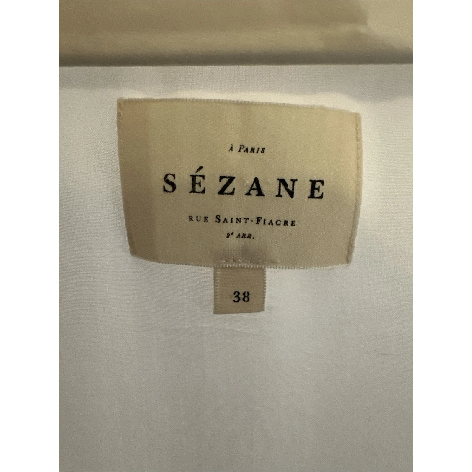 Sezane Cardigan Women  Knit Long-sleeved Jacket Cream‎ Size 38 - Image 11